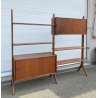 LIBRERIA VINTAGE SCAFFALE MODULARE RIPIANI DESIGN LEGNO TEAK ANNI 50/60