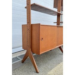 LIBRERIA VINTAGE SCAFFALE MODULARE RIPIANI DESIGN LEGNO TEAK ANNI 50/60