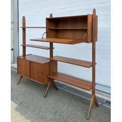 LIBRERIA VINTAGE SCAFFALE MODULARE RIPIANI DESIGN LEGNO TEAK ANNI 50/60