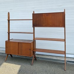 LIBRERIA VINTAGE SCAFFALE MODULARE RIPIANI DESIGN LEGNO TEAK ANNI 50/60