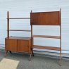 LIBRERIA VINTAGE SCAFFALE MODULARE RIPIANI DESIGN LEGNO TEAK ANNI 50/60