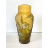ANTICO VASO VETRO STILE E. Gallé CAMMEO GLASS DECORO FLOREALE ART NOUVEAU 20cm/h