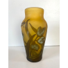 ANTICO VASO VETRO STILE E. Gallé CAMMEO GLASS DECORO FLOREALE ART NOUVEAU 20cm/h