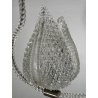 ANTICO LAMPADARIO BAROVIER & TOSO ANNI 40 VETRO MURANO FOGLIE TRASPARENTI OTTONE