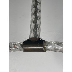 ANTICO LAMPADARIO BAROVIER & TOSO ANNI 40 VETRO MURANO FOGLIE TRASPARENTI OTTONE