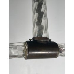 ANTICO LAMPADARIO BAROVIER & TOSO ANNI 40 VETRO MURANO FOGLIE TRASPARENTI OTTONE