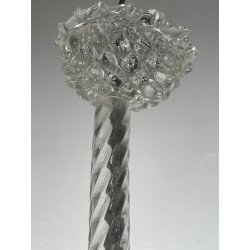 ANTICO LAMPADARIO BAROVIER & TOSO ANNI 40 VETRO MURANO FOGLIE TRASPARENTI OTTONE