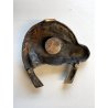 ANTICO CALAMAIO in BRONZO testa FERRO di cavallo FERMACARTE scrivania primi '900