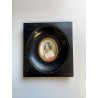 antica MINIATURA ritratto femminile CORNICE EBANIZZATA stile IMPERO dipinta FIRMA