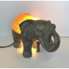 ABATJOUR VINTAGE BASE BRONZO ELEFANTE DECORAZIONE PASTA DI VETRO STILE TIFFANY