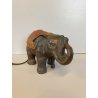 ABATJOUR VINTAGE BASE BRONZO ELEFANTE DECORAZIONE PASTA DI VETRO STILE TIFFANY