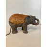 ABATJOUR VINTAGE BASE BRONZO ELEFANTE DECORAZIONE PASTA DI VETRO STILE TIFFANY