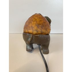 ABATJOUR VINTAGE BASE BRONZO ELEFANTE DECORAZIONE PASTA DI VETRO STILE TIFFANY