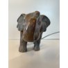 ABATJOUR VINTAGE BASE BRONZO ELEFANTE DECORAZIONE PASTA DI VETRO STILE TIFFANY