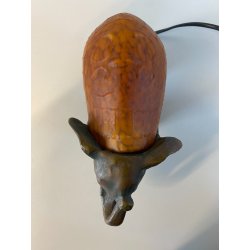ABATJOUR VINTAGE BASE BRONZO ELEFANTE DECORAZIONE PASTA DI VETRO STILE TIFFANY