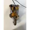 ABATJOUR VINTAGE BASE BRONZO ELEFANTE DECORAZIONE PASTA DI VETRO STILE TIFFANY