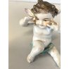 ALLEGORIA CINQUE SENSI PORCELLANA CAPODIMONTE FIGURE PUTTO CHERUBINI AMORINI '50