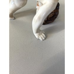 ALLEGORIA CINQUE SENSI PORCELLANA CAPODIMONTE FIGURE PUTTO CHERUBINI AMORINI '50