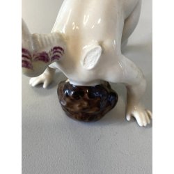 ALLEGORIA CINQUE SENSI PORCELLANA CAPODIMONTE FIGURE PUTTO CHERUBINI AMORINI '50