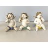 ALLEGORIA CINQUE SENSI PORCELLANA CAPODIMONTE FIGURE PUTTO CHERUBINI AMORINI '50
