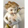ALLEGORIA CINQUE SENSI PORCELLANA CAPODIMONTE FIGURE PUTTO CHERUBINI AMORINI '50