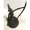 LAMPADA ABATJOUR OTTONE BRUNITO FIGURA DONNA PARALUME FLUTE STILE LIBERTY 48cm/h