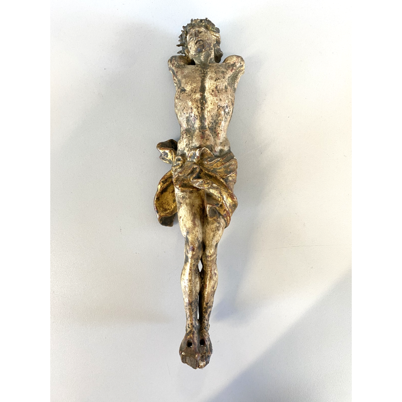 CRISTO CROCIFISSO LEGNO CORPUS CHRISTI DIPINTO POLICROMIA USURA BAROCCO XVII sec