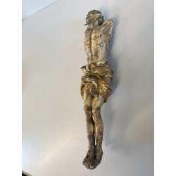 CRISTO CROCIFISSO LEGNO CORPUS CHRISTI DIPINTO POLICROMIA USURA BAROCCO XVII sec