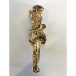 CRISTO CROCIFISSO LEGNO CORPUS CHRISTI DIPINTO POLICROMIA USURA BAROCCO XVII sec