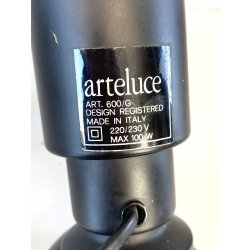 LAMPADA da TAVOLO ORIENTABILE DESIGN Gino Sarfatti MOD. 600/G ARTELUCE NERA 1966