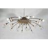 LAMPADARIO ANNI 50/60 OTTONE 16 LUCI DESIGN SOSPENSIONE HANGING LAMP VINTAGE