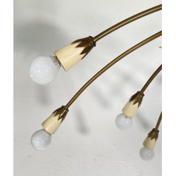 LAMPADARIO ANNI 50/60 OTTONE 16 LUCI DESIGN SOSPENSIONE HANGING LAMP VINTAGE