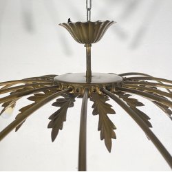 LAMPADARIO ANNI 50/60 OTTONE 16 LUCI DESIGN SOSPENSIONE HANGING LAMP VINTAGE