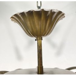 LAMPADARIO ANNI 50/60 OTTONE 16 LUCI DESIGN SOSPENSIONE HANGING LAMP VINTAGE