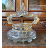 VASO CESTINO VETRO SOFFIATO MURANO Barovier&Toso INCLUSIONI FOGLIA ORO ø20cm '50