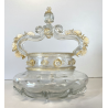 VASO CESTINO VETRO SOFFIATO MURANO Barovier&Toso INCLUSIONI FOGLIA ORO ø20cm '50