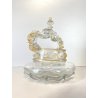 VASO CESTINO VETRO SOFFIATO MURANO Barovier&Toso INCLUSIONI FOGLIA ORO ø20cm '50