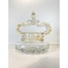 VASO CESTINO VETRO SOFFIATO MURANO Barovier&Toso INCLUSIONI FOGLIA ORO ø20cm '50