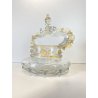 VASO CESTINO VETRO SOFFIATO MURANO Barovier&Toso INCLUSIONI FOGLIA ORO ø20cm '50