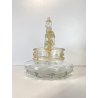 VASO CESTINO VETRO SOFFIATO MURANO Barovier&Toso INCLUSIONI FOGLIA ORO ø20cm '50