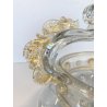 VASO CESTINO VETRO SOFFIATO MURANO Barovier&Toso INCLUSIONI FOGLIA ORO ø20cm '50