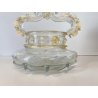 VASO CESTINO VETRO SOFFIATO MURANO Barovier&Toso INCLUSIONI FOGLIA ORO ø20cm '50