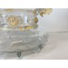 VASO CESTINO VETRO SOFFIATO MURANO Barovier&Toso INCLUSIONI FOGLIA ORO ø20cm '50