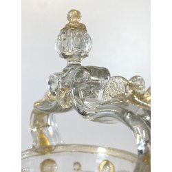 VASO CESTINO VETRO SOFFIATO MURANO Barovier&Toso INCLUSIONI FOGLIA ORO ø20cm '50