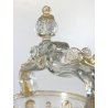 VASO CESTINO VETRO SOFFIATO MURANO Barovier&Toso INCLUSIONI FOGLIA ORO ø20cm '50