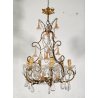 LAMPADARIO STILE MARIA TERESA ANNI 40 VETRO MURANO FERRO HANGING LAMP VINTAGE