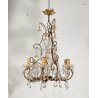 LAMPADARIO STILE MARIA TERESA ANNI 40 VETRO MURANO FERRO HANGING LAMP VINTAGE
