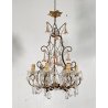 LAMPADARIO STILE MARIA TERESA ANNI 40 VETRO MURANO FERRO HANGING LAMP VINTAGE