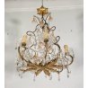 LAMPADARIO STILE MARIA TERESA ANNI 40 VETRO MURANO FERRO HANGING LAMP VINTAGE