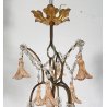 LAMPADARIO STILE MARIA TERESA ANNI 40 VETRO MURANO FERRO HANGING LAMP VINTAGE